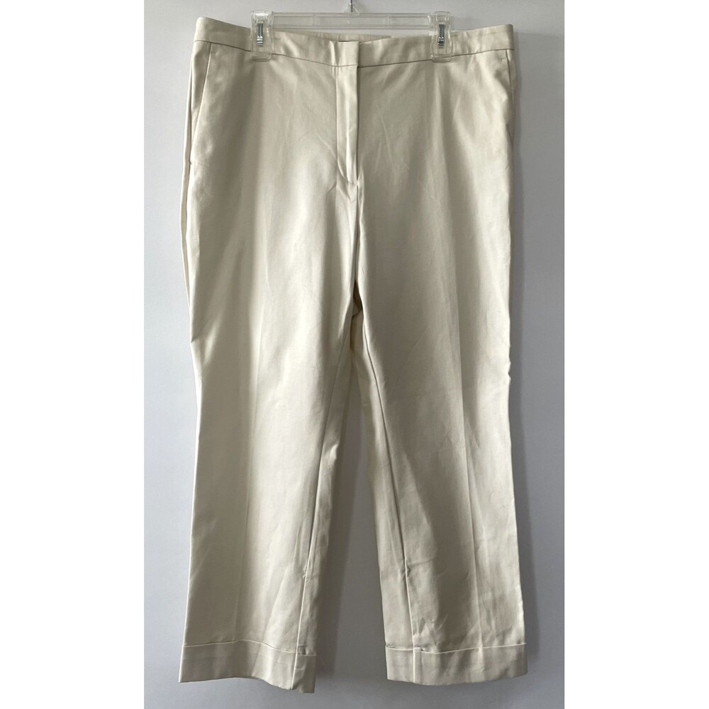 Ann Taylor Factory High Waist Ankle Curvy Fit Pants Ivory Size 16